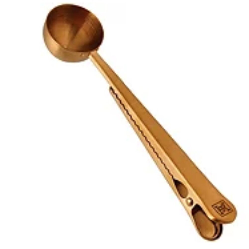 Kitchen & Table by H‑E‑B Gold Coffee Measuring Spoon & Bag Clip